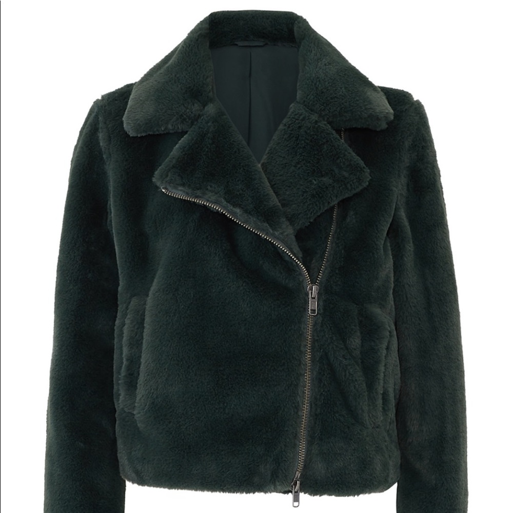 Rebecca minkoff moto jacket faux fur